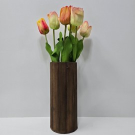 گلدان چوبی رنگ قهوه ای