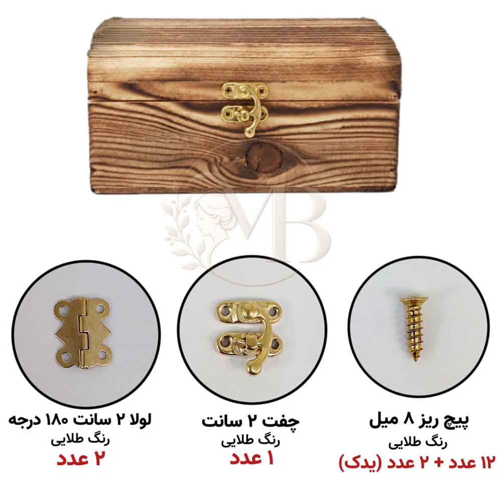پک یراق آنتیک طلایی برای جعبه تا طول 20 سانت