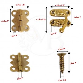 پک یراق آنتیک طلایی برای جعبه تا طول 20 سانت