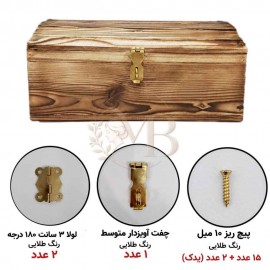 یراق آنتیک آویزدار طلایی برای جعبه تا طول 35 سانت