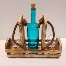 جا بار رومیزی چوبی رنگ سوخته