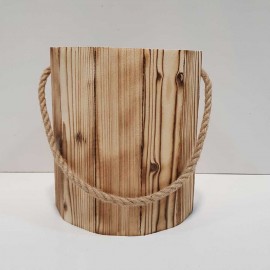 سطل زباله چوبی بزرگ بدون درب