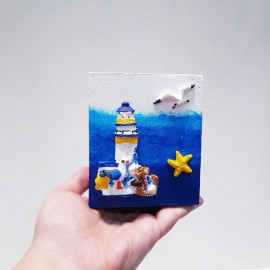 جاقلم دریایی رنگ سفید طرح فانوس سفید