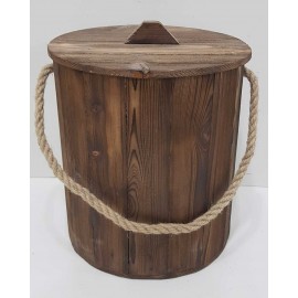 سطل چوبی بزرگ35 سانتی قهوه ای