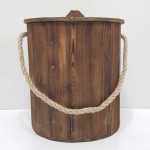 سطل چوبی بزرگ35 سانتی قهوه ای