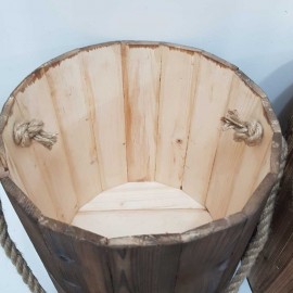 سطل چوبی بزرگ35 سانتی قهوه ای