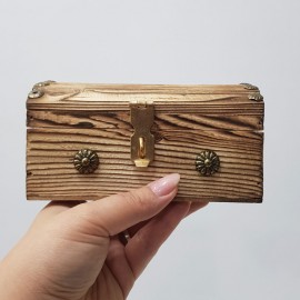 صندوقچه چوبی مینی قفل آویزدار سوخته