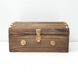 صندوقچه چوبی کوچک قهوه ای قفل اویزدار
