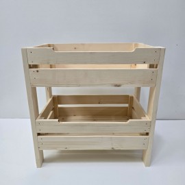 جاسیب زمینی و پیاز دوطبقه رنگ چوب طرح ایکیا