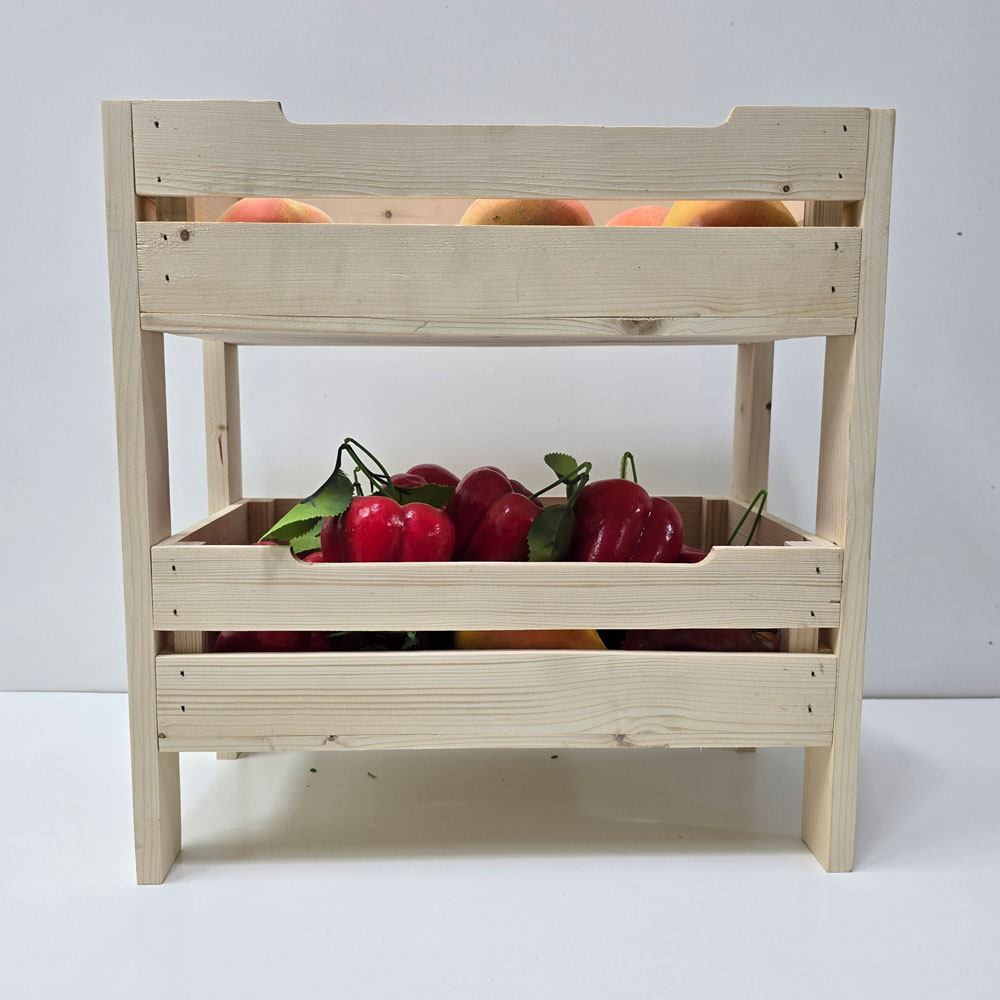 جاسیب زمینی و پیاز دوطبقه رنگ چوب طرح ایکیا