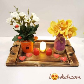 سینی چوبی نوستالژی رنگ چوب