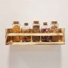 باکس دیواری چوبی رنگ سوخته 40 سانتی