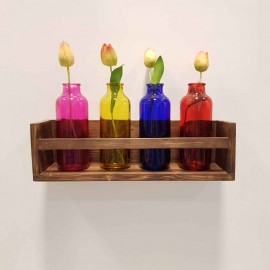 باکس دیواری چوبی رنگ قهوه ای 40 سانتی