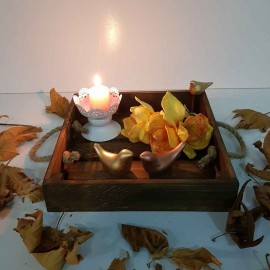 سینی دسته طنابی 25 سانتی رنگ قهوه ای