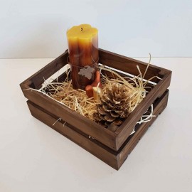 جعبه چوبی متوسط طرح ایکیا مدل h10 رنگ قهوه ای