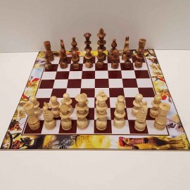 صفحه شطرنج فلکس با مهره شطرنج اعلا فندقی