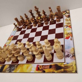 صفحه شطرنج فلکس با مهره شطرنج اعلا فندقی