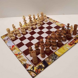 صفحه شطرنج فلکس با مهره شطرنج اعلا فندقی