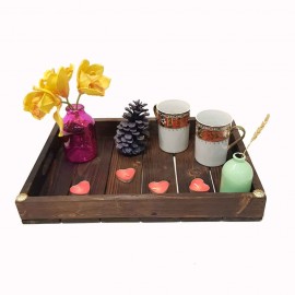 سینی چوبی بزرگ رنگ تیره