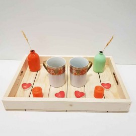 سینی چوبی بزرگ رنگ چوب