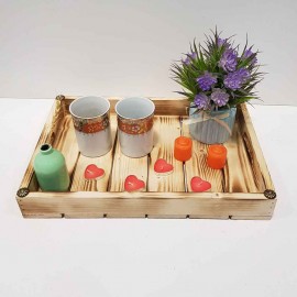 سینی چوبی بزرگ رنگ روشن