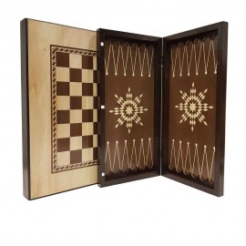 صفحه شطرنج و تخته نرد طرح گردو مدل ستاره 2