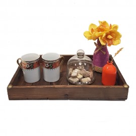 سینی چوبی نراد رنگ تیره